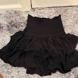 Olivaceous Black Ruffled Tiered Skirt. Size small